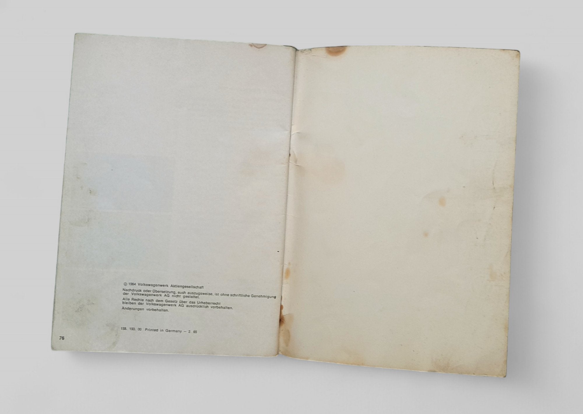 Betriebsanleitung f. Käfer 1200 A, November 1964 - Peter Ebeling Ersatzteile