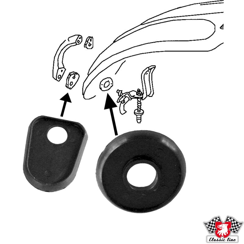 Unterlagen für Fronthaubengriff, bis '67