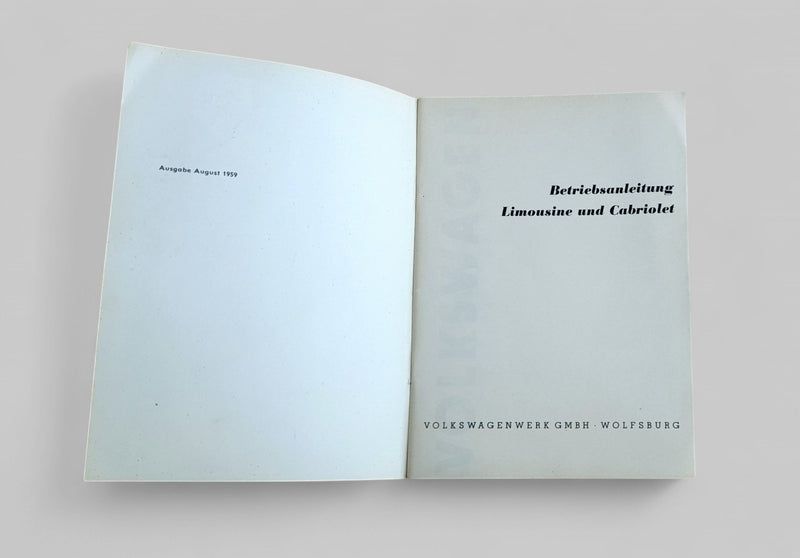 Betriebsanleitung f. Käfer, August 1959 - Peter Ebeling Ersatzteile